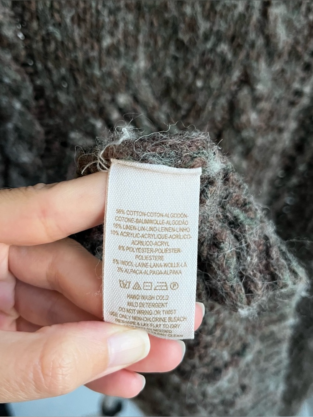 Free People Forest Sweater Chunky Boho Wool/Alpaca Size L Cable Knit Oversized - Picture 6 of 9